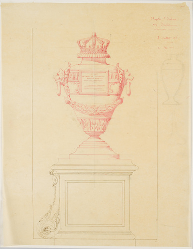Alfred-Nicolas Normand - Chapelle Saint-Jérôme aux Invalides, projet d'urne funé...