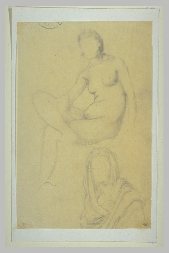 Henri Regnault - Femme nue, assise