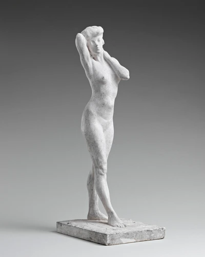 Jeune femme nue debout, les deux mains derrière la nuque - Rembrandt Bugatti