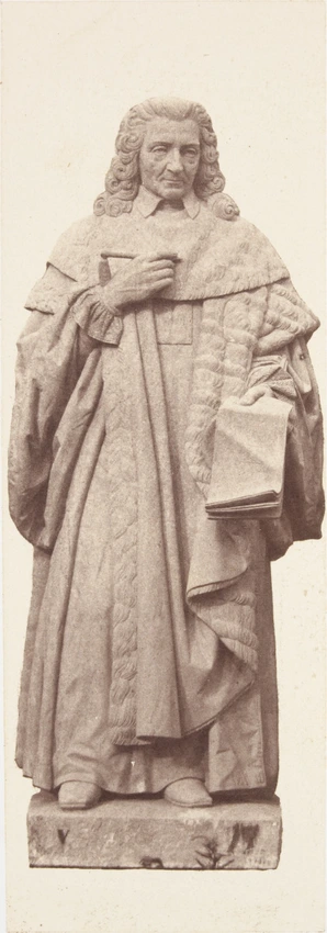 Edouard Baldus - "Montesquieu", statue de Nanteuil, décor du palais du Louvre, P...