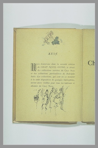 Page du Chat Noir - Guide : amour tenant une feuille de vigne ; figures