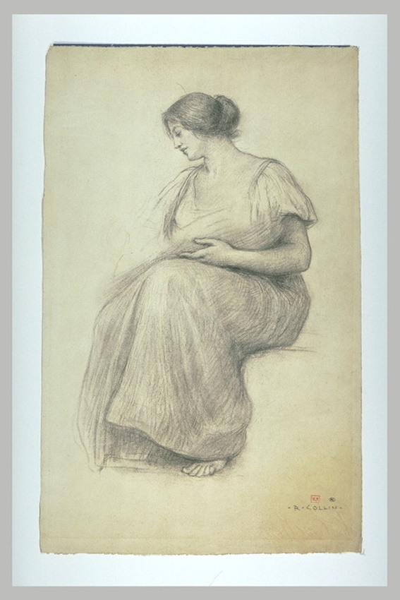 Raphaël Collin - Femme, assise, vue de trois quarts à gauche