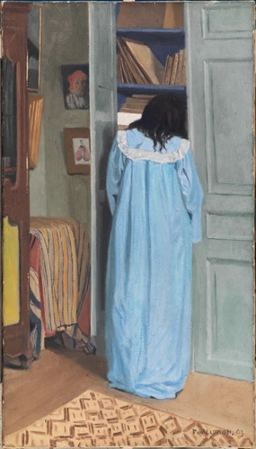 Félix Vallotton - Intérieur, femme en bleu fouillant dans une armoire