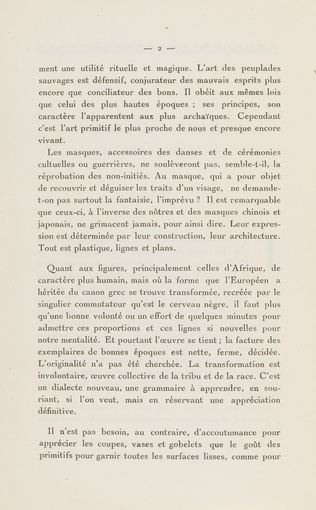 Guillaume Apollinaire - Catalogue d'exposition : Première exposition d'Art Nègre...