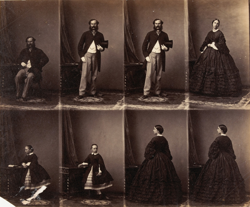André Adolphe Eugène Disdéri - Major Macomb en trois poses, une jeune femme en t...