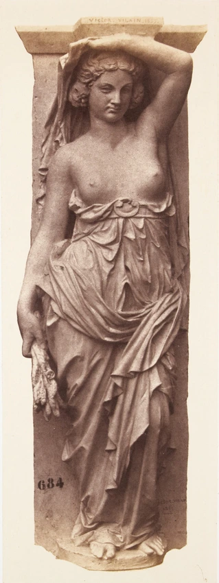 Edouard Baldus - Cariatide,de Victor Vilain, décor du palais du Louvre, Paris