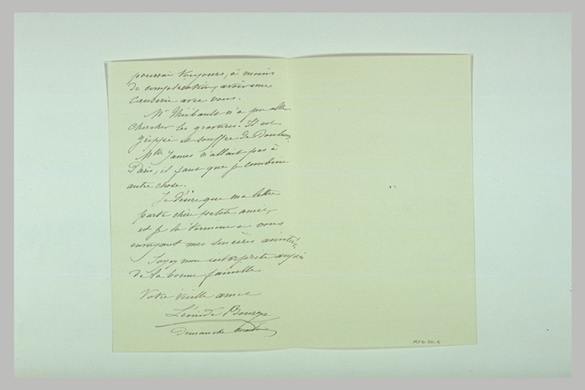 Léonide Bourges - Lettre adressée à une des élèves de Pauline Bourges