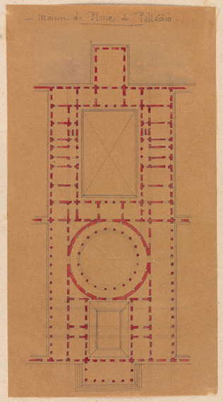 Edouard Villain - Plan de la maison de Pline, Palladio