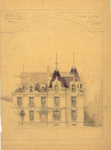 Henri Gutton - Maison de Monsieur Luc, élévation de la façade principale