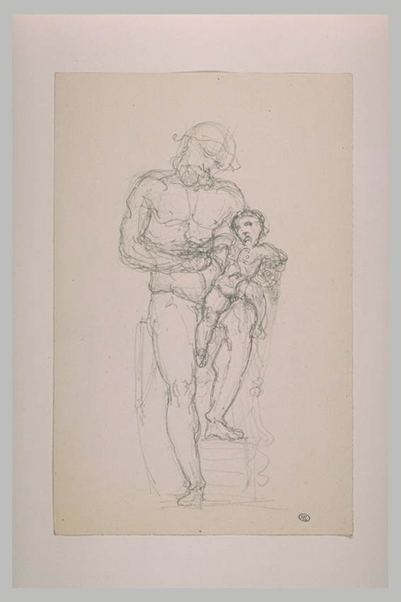 Eugène Guillaume - Silène tenant le jeune Bacchus à califourchon sur son genou