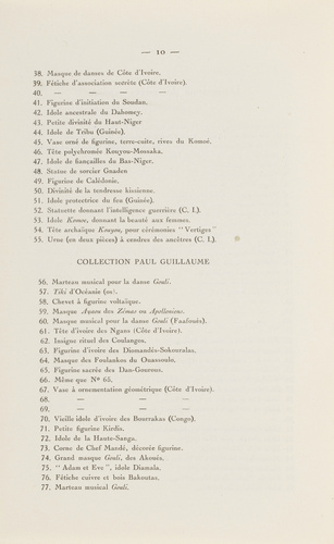 Guillaume Apollinaire - Catalogue d'exposition : Première exposition d'Art Nègre...