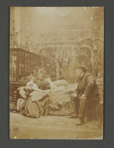 Anonyme - Portrait d'Aimé Morot avec sa femme Suzanne Gérôme et une petite fille...