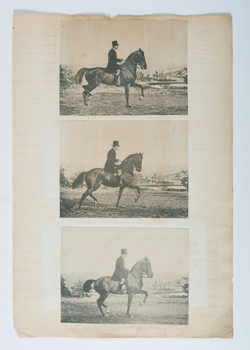 Jacques Lalaing de - Cavalier sur cheval en pose ; groupe de personnes sur un co...