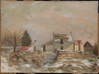 Paul Gachet - Vue de Louveciennes, neige