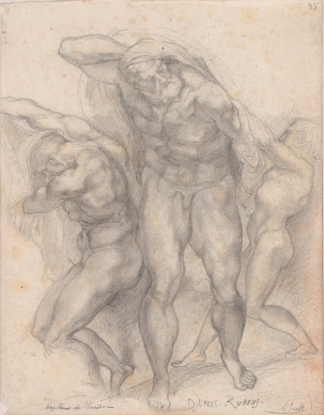 Détail du Baptême du Christ, d'après Rubens - Louis Boitte