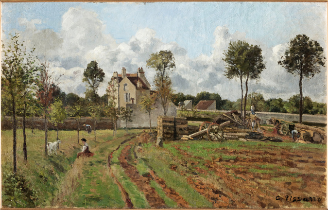 Camille Pissarro - Allée de la Tour-du-Jongleur et maison de M. Musy, Louvecienn...