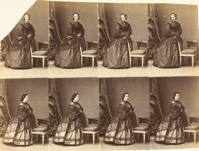 André Adolphe Eugène Disdéri - Lady Paulina Fletcher et une femme, en huit poses...