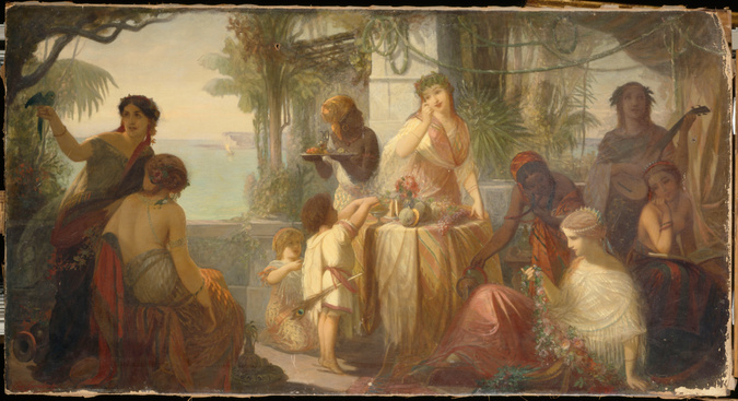 Eugène Humbert - Jeunes femmes au bord de la mer