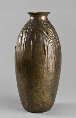 Lucien Bonvallet - Grand vase à décor d'épis de blé