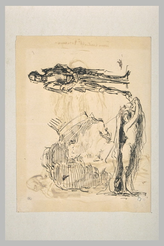Henri Chapu - Tombeau de Mgr Dupanloup : étude de la figure du Courage et deux c...