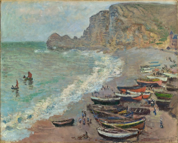 Etretat : la plage et la porte d'Amont - Claude Monet