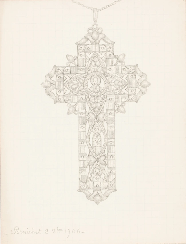 Croix à trois personnages de saints - Enguerrand du Suau de la Croix