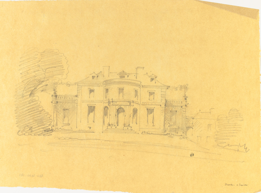 Juste Lisch - Maison de M. Davillier à Eaubonne, façade sur jardin