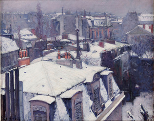 Gustave Caillebotte - Vue de toits (Effet de neige)