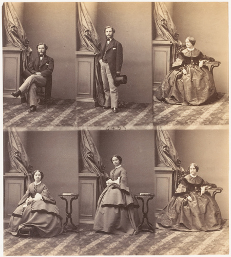 André Adolphe Eugène Disdéri - M. et Mme. Thorndike et une femme en six poses