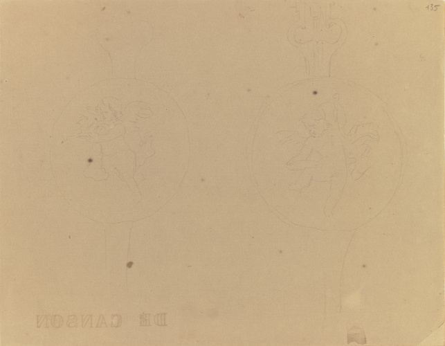 Louis Boitte - Naples, Musée National, peinture provenant d'Herculanum, deux méd...