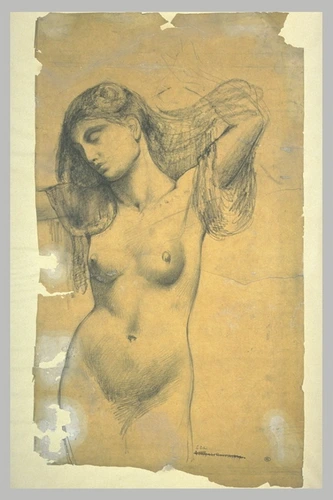 Cornelis Ary Renan - Jeune femme nue, les bras étendus, la tête penchée