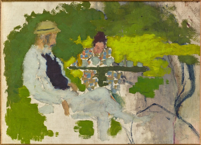 Pierre Bonnard - Le Père et la Soeur de l'artiste dans le jardin de Grand-Lemps