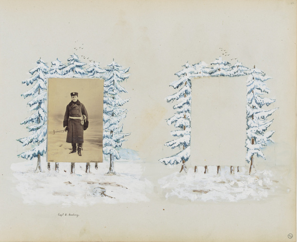 Georgiana Louisa Berkeley - Portrait du Capt. G. Gosling entouré de sapins ennei...