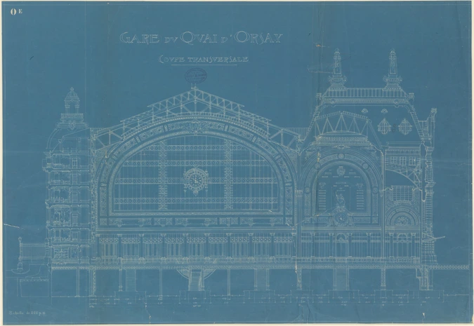 Victor Laloux - Gare d'Orsay, coupe transversale