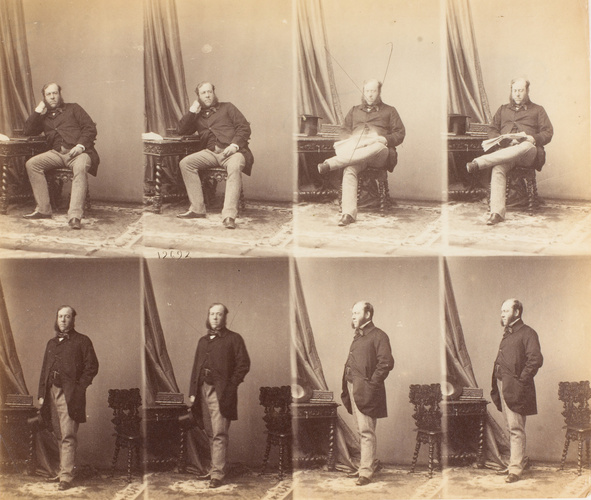 André Adolphe Eugène Disdéri - Sir Williams-Wynn en huit poses, quatre en pied, ...