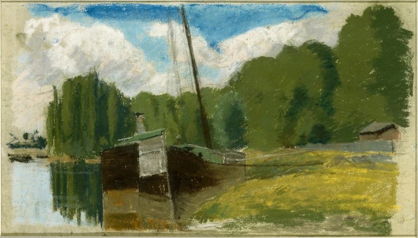 Camille Pissarro - Péniche au bord de l'Oise, Pontoise