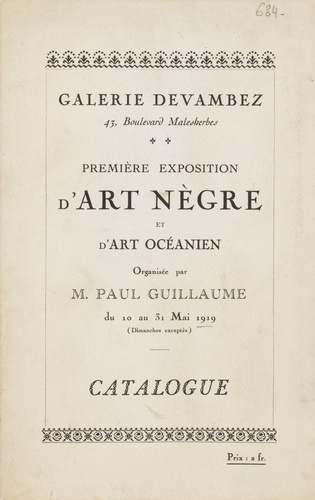 Guillaume Apollinaire - Catalogue d'exposition : Première exposition d'Art Nègre...