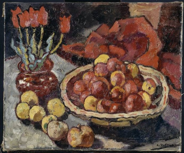 Pommes et tulipes