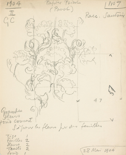 Eugène Grasset - Motifs de pavots pour la décoration d'un papier peint
