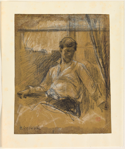 Henri Gervex - Homme, à mi-corps, de face, adossé à une fenêtre