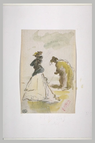 Edouard Manet - Deux personnages en plein air, jouant au croquet