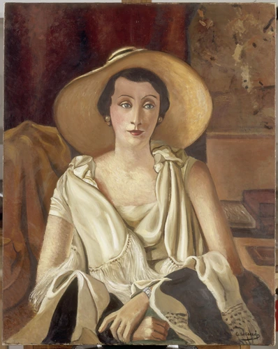 André Derain - Portrait de Madame Paul Guillaume au grand chapeau}