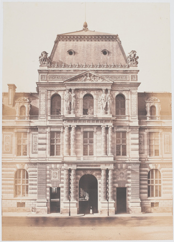 Édouard Baldus - La Façade du pavillon de la Bibliothèque, palais du Louvre, Par...