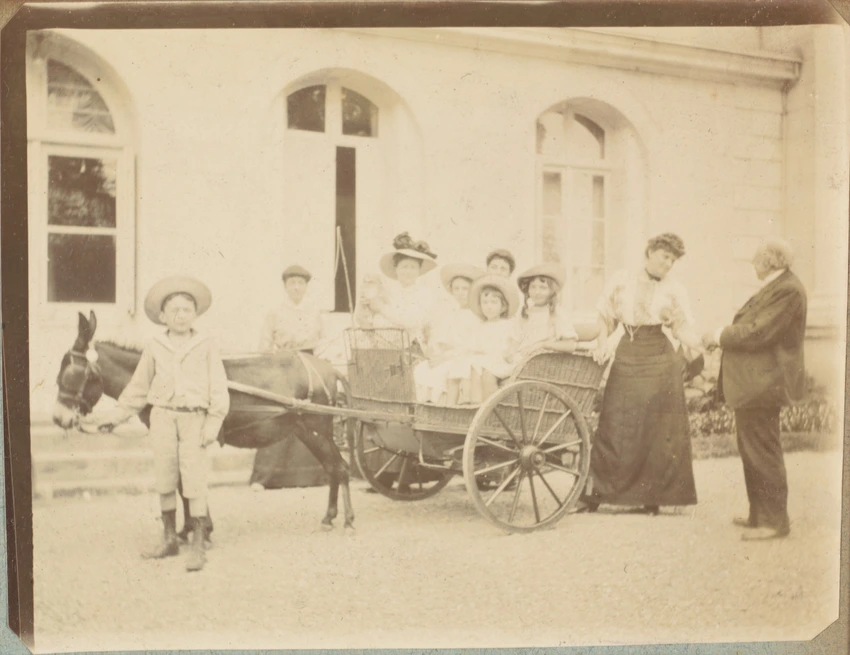 Gustave Popelin - Enfants dans une charrette - Mr A. Mesmer