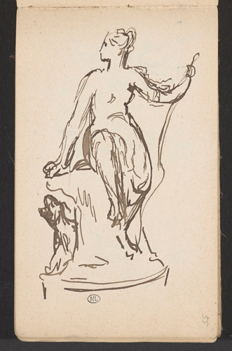 Henri Chapu - Figure assise sur un socle