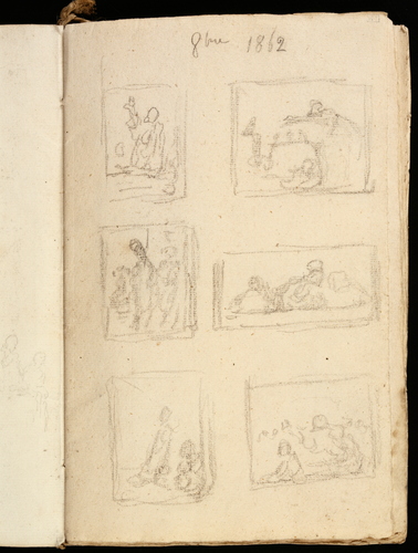 Honoré Daumier - Six croquis dans des encadrements