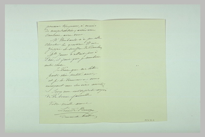 Léonide Bourges - Lettre adressée à une des élèves de Pauline Bourges