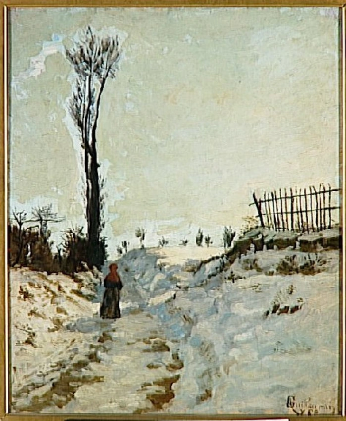 Chemin creux, effet de neige - Armand Guillaumin