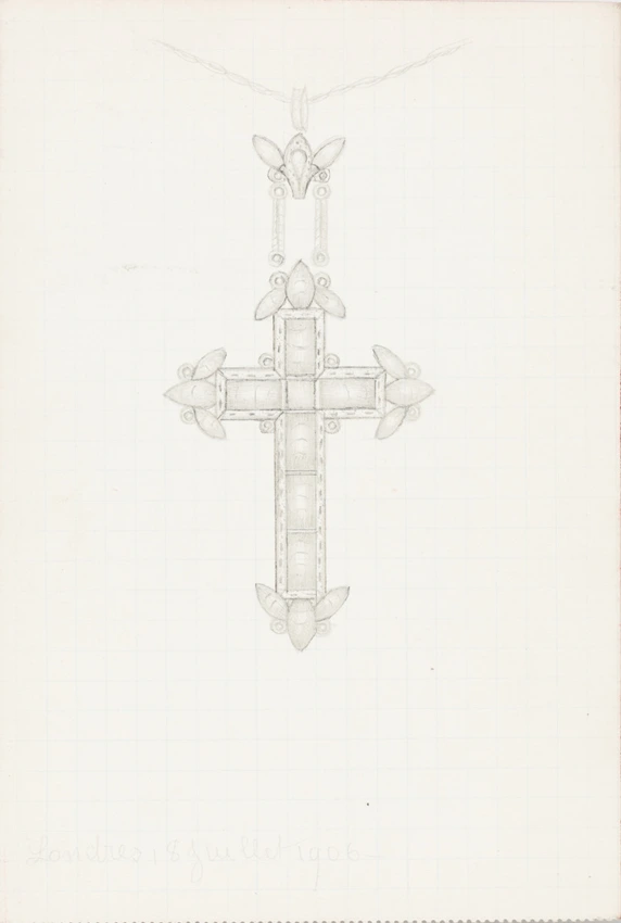 Enguerrand du Suau de la Croix - Croix à motif de rectangle, motif floral en ext...