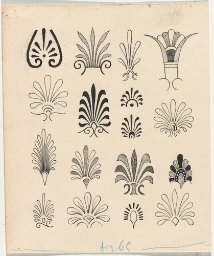 Jules Passepont - Planche de dix sept motifs de palmettes
